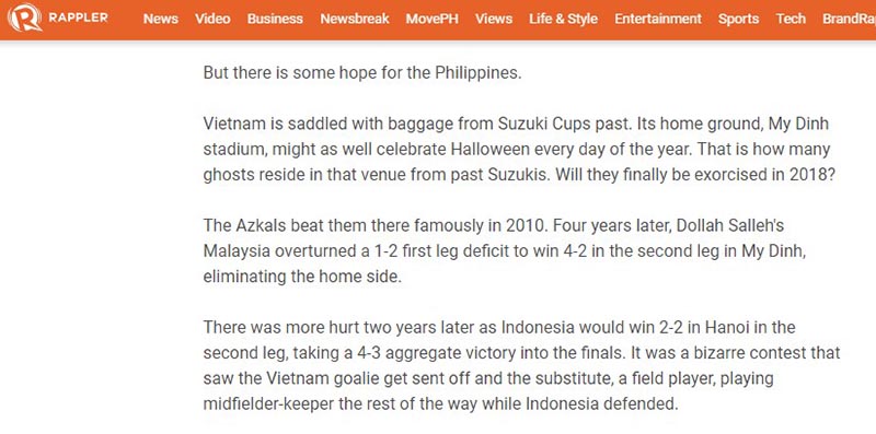 Báo Philippines gọi những thất bại tại Mỹ Đình của ĐT Việt Nam là AFF Cup, tin tức AFF Cup, ĐT Việt Nam, bóng đá Việt Nam, Park Hang Seo, Việt Nam vs Philippines